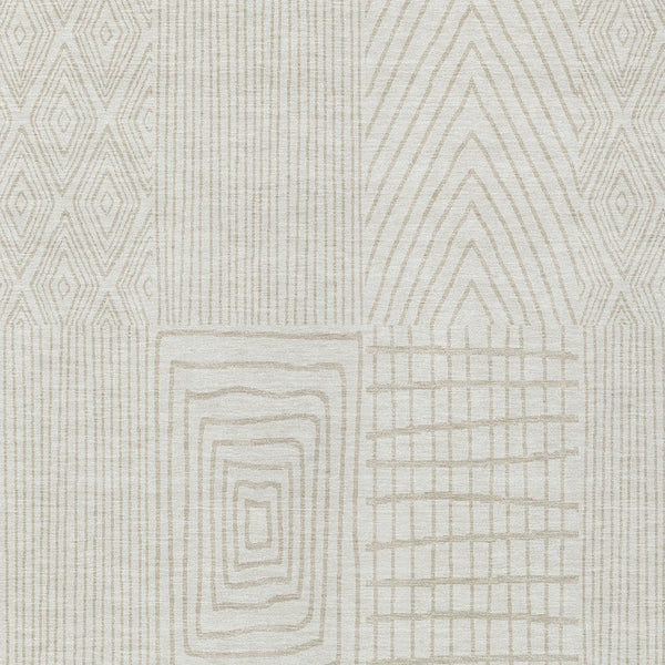 Homeroots 3' Beige And Ivory Geometric Washable Area Rug - Versatile Indoor Outdoor Design For Any Space 3' X 5' Polyester 596938