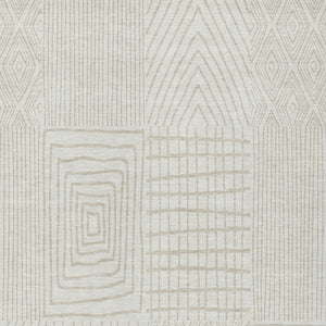 Homeroots 3' Beige And Ivory Geometric Washable Area Rug - Versatile Indoor Outdoor Design For Any Space 5' X 8' Polyester 596939