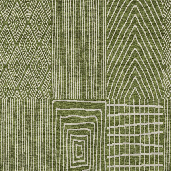 Homeroots 3' Beige And Ivory Geometric Washable Area Rug - Versatile Indoor Outdoor Design For Any Space 3' X 5' Polyester 596956