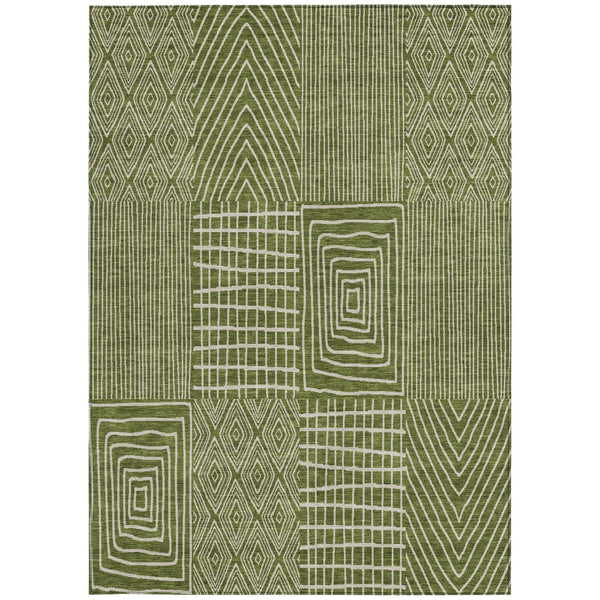 Homeroots 3' Beige And Ivory Geometric Washable Area Rug - Versatile Indoor Outdoor Design For Any Space 9' X 12' Polyester 596960