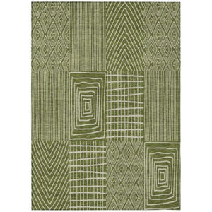 Homeroots 3' Beige And Ivory Geometric Washable Area Rug - Versatile Indoor Outdoor Design For Any Space 10' X 14' Polyester 596961
