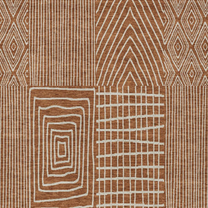 Homeroots 3' Beige And Ivory Geometric Washable Area Rug - Versatile Indoor Outdoor Design For Any Space 3' X 5' Polyester 596962