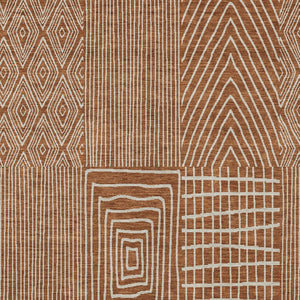 Homeroots 3' Beige And Ivory Geometric Washable Area Rug - Versatile Indoor Outdoor Design For Any Space 10' X 14' Polyester 596967