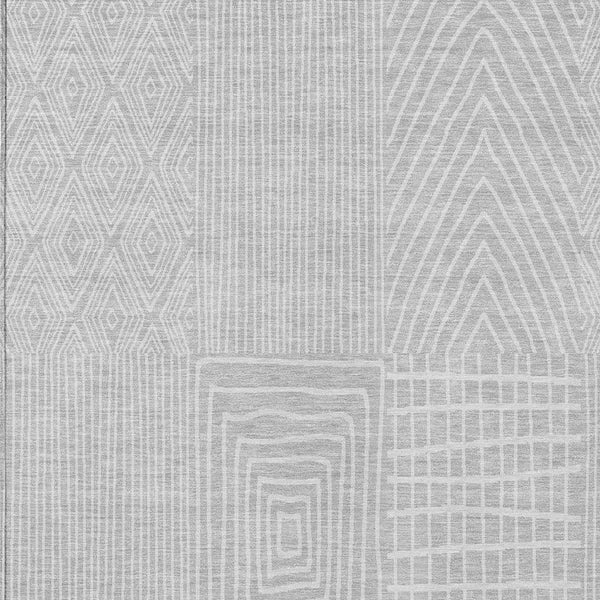 Homeroots 3' Beige And Ivory Geometric Washable Area Rug - Versatile Indoor Outdoor Design For Any Space 8' X 10' Polyester 596971