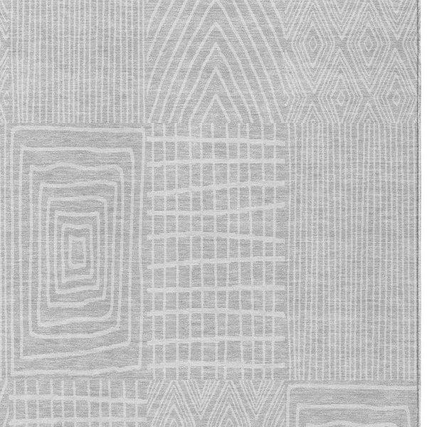 Homeroots 3' Beige And Ivory Geometric Washable Area Rug - Versatile Indoor Outdoor Design For Any Space 9' X 12' Polyester 596972