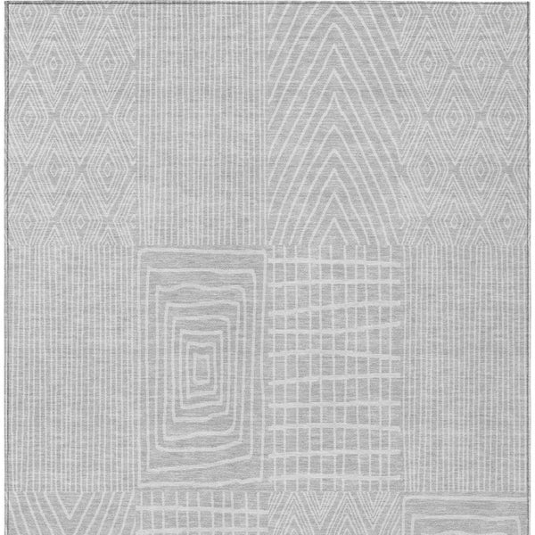 Homeroots 3' Beige And Ivory Geometric Washable Area Rug - Versatile Indoor Outdoor Design For Any Space 10' X 14' Polyester 596973