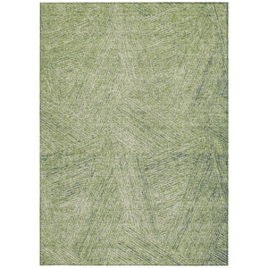 Homeroots 3' Artichoke Green And Ivory Abstract Washable Area Rug – Perfect For Indoor And Outdoor Use! 5' X 8' Polyester 596981