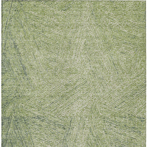 Homeroots 3' Artichoke Green And Ivory Abstract Washable Area Rug – Perfect For Indoor And Outdoor Use! 5' X 8' Polyester 596981