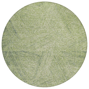 HomeRoots 5' Abstract Artichoke Green and Ivory Indoor Outdoor Area Rug - Stylish, Washable, Durable Design 8' Round 596982