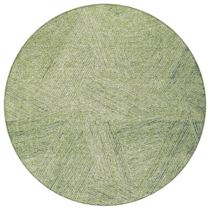 Homeroots 3' Artichoke Green And Ivory Abstract Washable Area Rug – Perfect For Indoor And Outdoor Use! 8' Round Polyester 596982