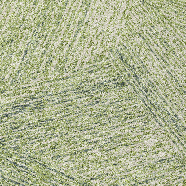 Homeroots 3' Artichoke Green And Ivory Abstract Washable Area Rug – Perfect For Indoor And Outdoor Use! 8' Round Polyester 596982