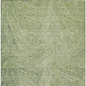 Homeroots 3' Artichoke Green And Ivory Abstract Washable Area Rug – Perfect For Indoor And Outdoor Use! 8' X 10' Polyester 596983
