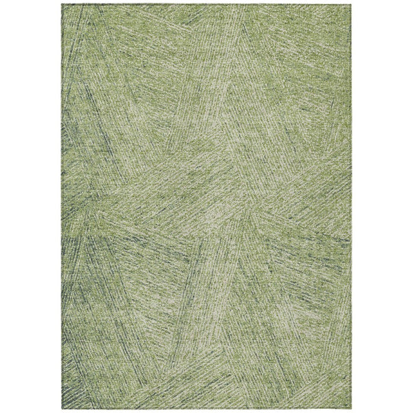 HomeRoots 5' Abstract Artichoke Green and Ivory Indoor Outdoor Area Rug - Stylish, Washable, Durable Design 8' X 10' 596983