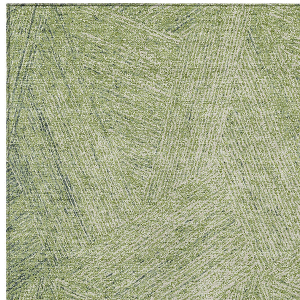 Homeroots 3' Artichoke Green And Ivory Abstract Washable Area Rug – Perfect For Indoor And Outdoor Use! 8' X 10' Polyester 596983