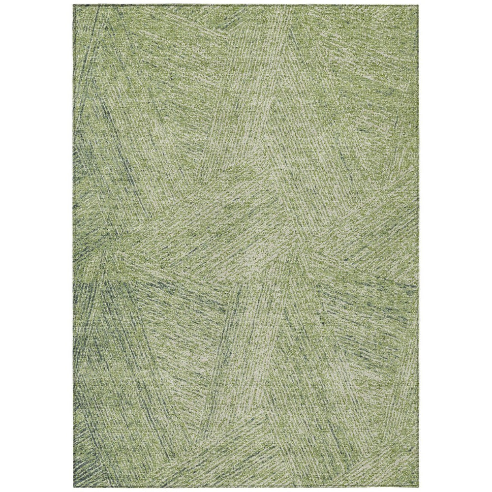 HomeRoots 9' X 12' Artichoke Green Abstract Area Rug - Durable, Washable, Stylish for Indoor & Outdoor Spaces 596984