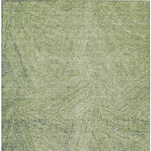 Homeroots 3' Artichoke Green And Ivory Abstract Washable Area Rug – Perfect For Indoor And Outdoor Use! 10' X 14' Polyester 596985