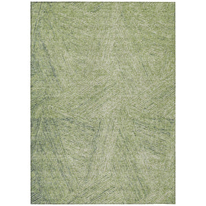 HomeRoots 5' Abstract Artichoke Green and Ivory Indoor Outdoor Area Rug - Stylish, Washable, Durable Design 10' X 14' 596985