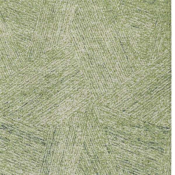Homeroots 3' Artichoke Green And Ivory Abstract Washable Area Rug – Perfect For Indoor And Outdoor Use! 10' X 14' Polyester 596985
