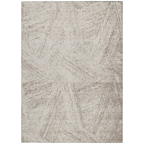 Homeroots 3' Artichoke Green And Ivory Abstract Washable Area Rug – Perfect For Indoor And Outdoor Use! 5' X 8' Polyester 596987