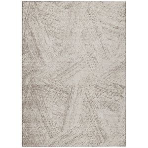 HomeRoots 5' Beige and Brown Abstract Area Rug - Stylish, Washable Indoor/Outdoor Design for High-Traffic Spaces 5' X 8' 596987