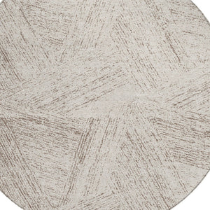 Homeroots 3' Artichoke Green And Ivory Abstract Washable Area Rug – Perfect For Indoor And Outdoor Use! 8' Round Polyester 596988