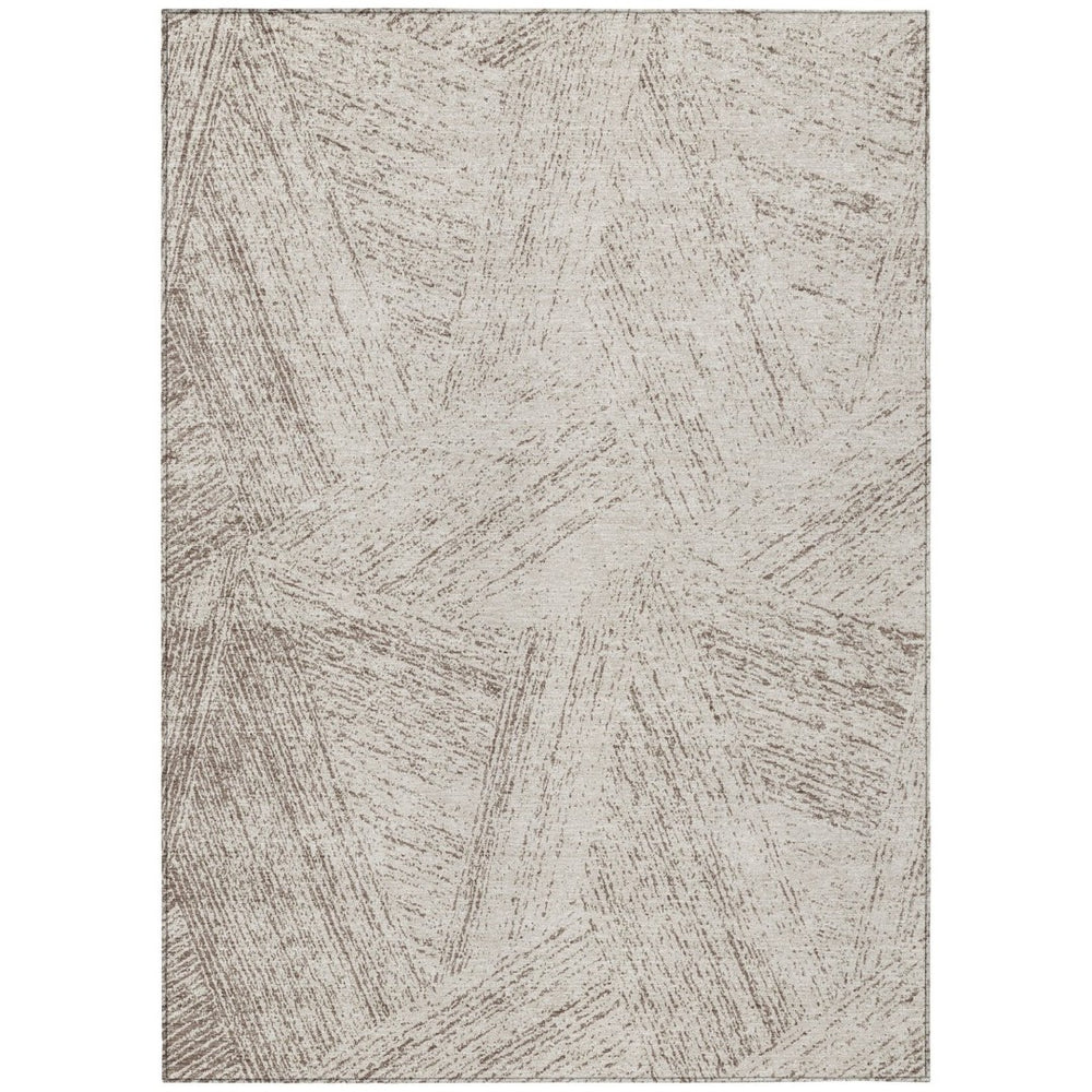 HomeRoots 9' Modern Beige and Brown Abstract Area Rug - Washable Indoor/Outdoor, Durable, Stylish Comfort 596990