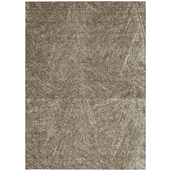 Homeroots 3' Artichoke Green And Ivory Abstract Washable Area Rug – Perfect For Indoor And Outdoor Use! 5' X 8' Polyester 596993