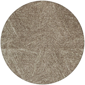 Homeroots 3' Artichoke Green And Ivory Abstract Washable Area Rug – Perfect For Indoor And Outdoor Use! 8' Round Polyester 596994