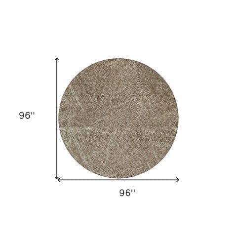 Homeroots 3' Artichoke Green And Ivory Abstract Washable Area Rug – Perfect For Indoor And Outdoor Use! 8' Round Polyester 596994