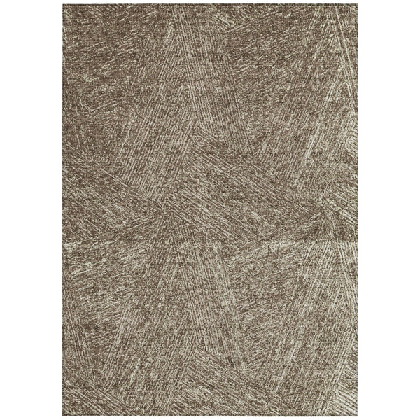 Homeroots 3' Artichoke Green And Ivory Abstract Washable Area Rug – Perfect For Indoor And Outdoor Use! 9' X 12' Polyester 596996