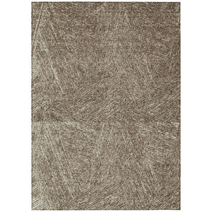 HomeRoots 5' Modern Chocolate and Beige Abstract Area Rug - Durable, Washable, Ideal for Indoor and Outdoor Spaces 10' X 14' 596997