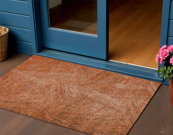 Homeroots 3' Artichoke Green And Ivory Abstract Washable Area Rug – Perfect For Indoor And Outdoor Use! 3' X 5' Polyester 596998