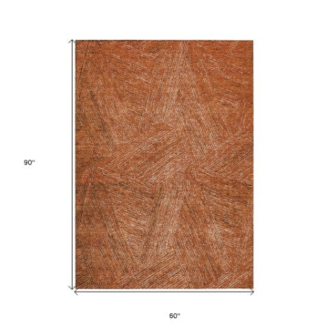 Homeroots 3' Artichoke Green And Ivory Abstract Washable Area Rug – Perfect For Indoor And Outdoor Use! 5' X 8' Polyester 596999