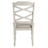 English Elm Ravina White Open Back Side Chairs With Turned Legs and Double X-Cross Chair Backs (Set Of 2)