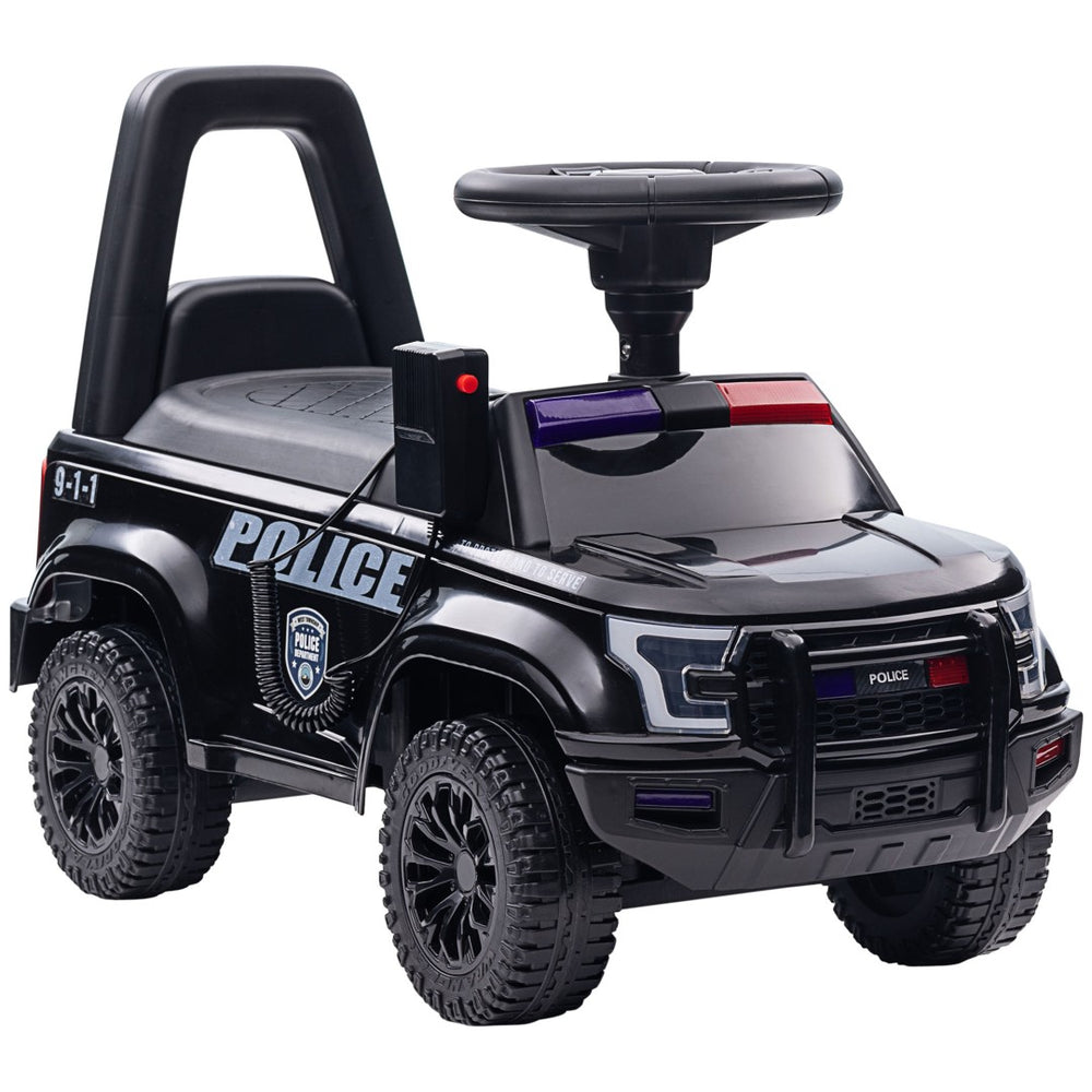 English Elm Aosom Police Truck Ride on Toy with Pa System and Under Seat Storage for Toddlers W2225P217708