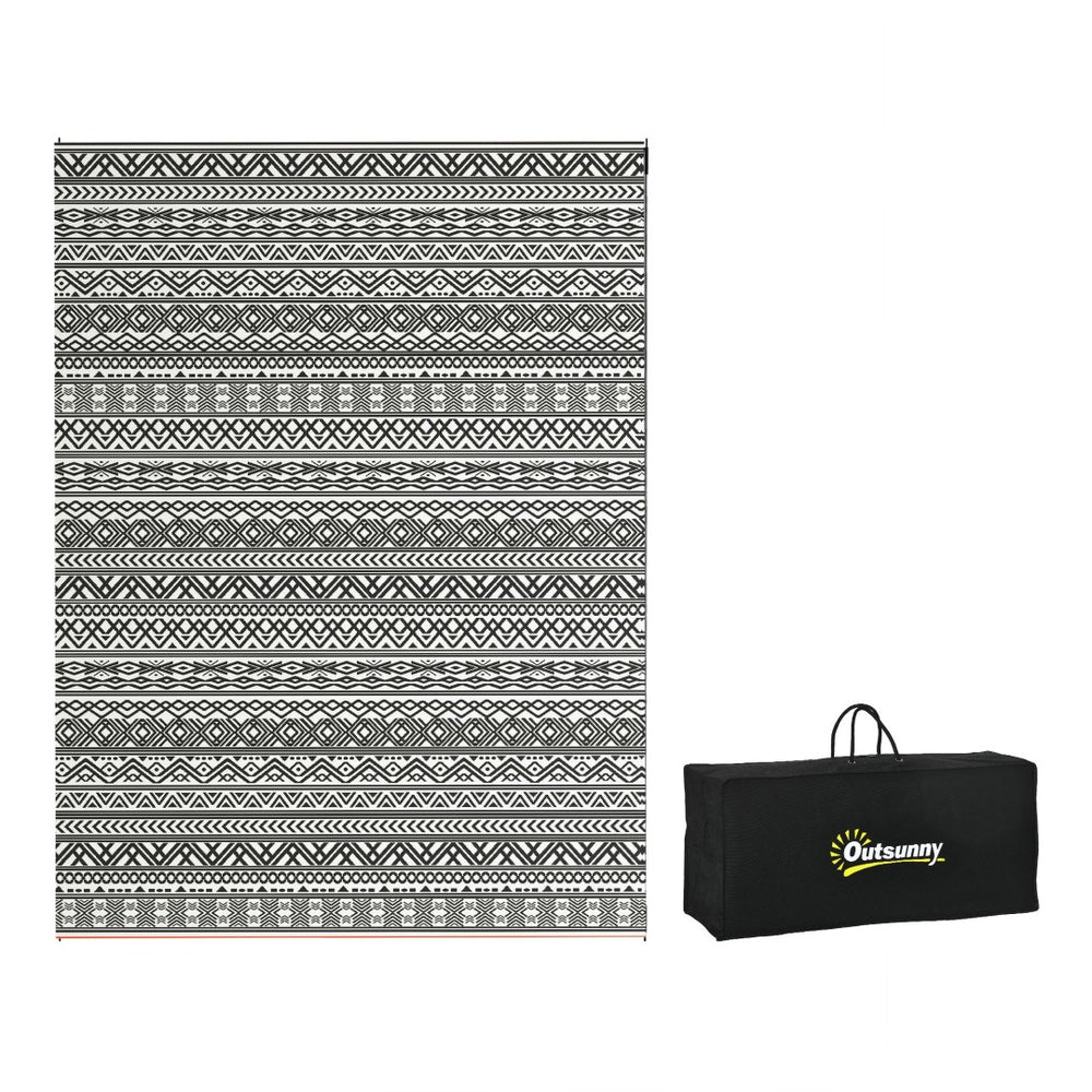 English Elm Outsunny Reversible Boho Polypropylene Outdoor Rug Waterproof Portable Mat for Deck Patio W2225P174556