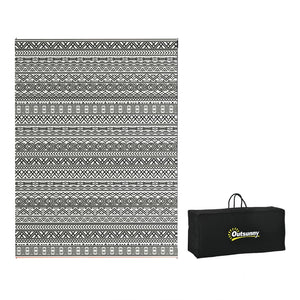 English Elm Outsunny Reversible Boho Polypropylene Outdoor Rug Waterproof Portable Mat for Deck Patio W2225P174556