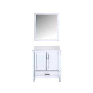 English Elm White 30 in. Bath Vanity with Cultured Marble Top, Soft-Close Drawer, Spacious Storage & 28" Mirror B2731S00776