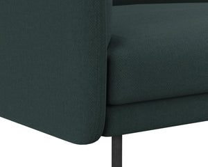 Sunpan Luella Sofa - Classic Mid-Century Design with Generously Cushioned Seating and Black Metal Legs Mina Pine