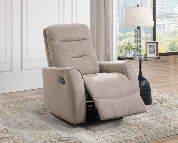 English Elm Paterson Microsuede Velvet Rocker Recliner Plush Swivel Chair for Living Room Beige B078P497898