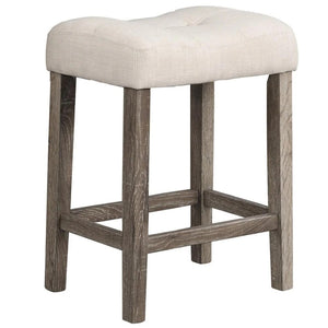 English Elm 5 Piece Oak Counter Dining Set Square Table Tufted Linen Stools Kitchen Nook B011S02295