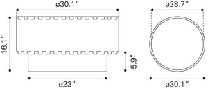 Bombay Coffee Table Natural 109764 Zuo Modern