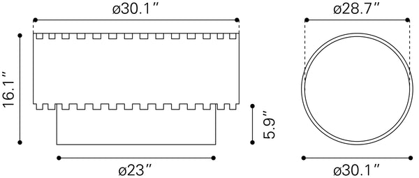 Bombay Coffee Table Natural 109764 Zuo Modern