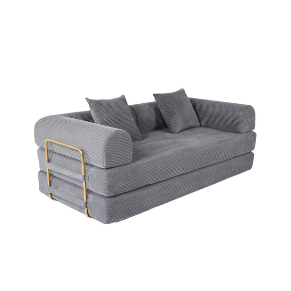 English Elm 2-in-1 Foldable Cloud Sofa Bed Plush Faux Fur Memory Foam Sleeper for Apartments W3422S00004