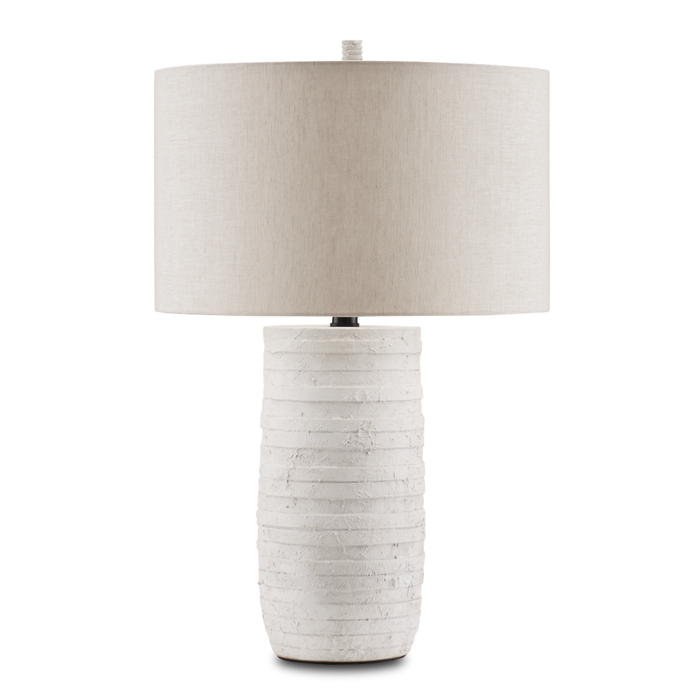 Innkeeper Table Lamp - Rustic Terracotta & Wrought Iron Design with Natural Linen Shade for Home Décor