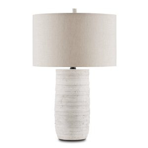 Innkeeper Table Lamp - Rustic Terracotta & Wrought Iron Design with Natural Linen Shade for Home Décor