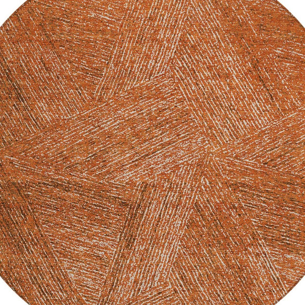 Homeroots 3' Artichoke Green And Ivory Abstract Washable Area Rug – Perfect For Indoor And Outdoor Use! 8' Round Polyester 597000