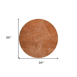 Homeroots 3' Artichoke Green And Ivory Abstract Washable Area Rug – Perfect For Indoor And Outdoor Use! 8' Round Polyester 597000