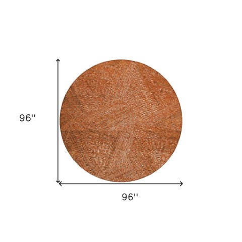 Homeroots 3' Artichoke Green And Ivory Abstract Washable Area Rug – Perfect For Indoor And Outdoor Use! 8' Round Polyester 597000