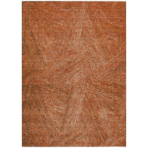 HomeRoots 5' Copper Brown and Beige Abstract Area Rug - Durable, Washable Indoor/Outdoor Design for All Spaces 10' X 14' 597003